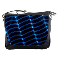 Background Light Glow Blue Messenger Bags by Nexatart