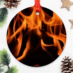 Fire Flame Heat Burn Hot Ornament (round) by Nexatart