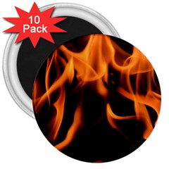 Fire Flame Heat Burn Hot 3  Magnets (10 Pack)  by Nexatart