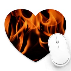 Fire Flame Heat Burn Hot Heart Mousepads by Nexatart