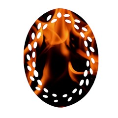 Fire Flame Heat Burn Hot Oval Filigree Ornament (two Sides) by Nexatart