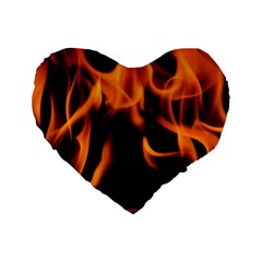 Fire Flame Heat Burn Hot Standard 16  Premium Heart Shape Cushions by Nexatart