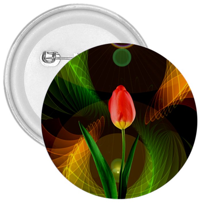 Tulip Flower Background Nebulous 3  Buttons