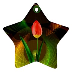 Tulip Flower Background Nebulous Ornament (star) by Nexatart