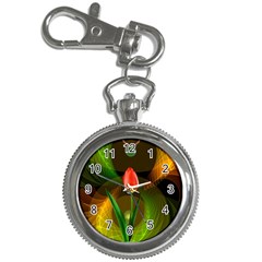 Tulip Flower Background Nebulous Key Chain Watches by Nexatart