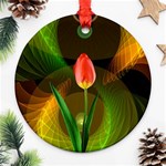 Tulip Flower Background Nebulous Round Ornament (Two Sides) Front