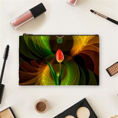 Tulip Flower Background Nebulous Cosmetic Bag (medium)  by Nexatart