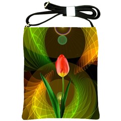 Tulip Flower Background Nebulous Shoulder Sling Bags by Nexatart