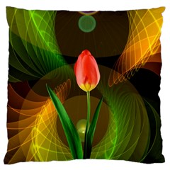 Tulip Flower Background Nebulous Large Cushion Case (two Sides) by Nexatart