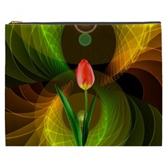 Tulip Flower Background Nebulous Cosmetic Bag (xxxl)  by Nexatart