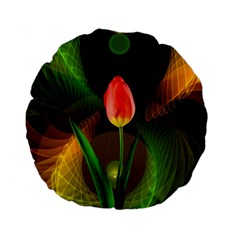 Tulip Flower Background Nebulous Standard 15  Premium Round Cushions by Nexatart