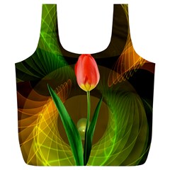 Tulip Flower Background Nebulous Full Print Recycle Bags (l)  by Nexatart