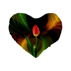 Tulip Flower Background Nebulous Standard 16  Premium Flano Heart Shape Cushions by Nexatart