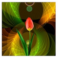 Tulip Flower Background Nebulous Large Satin Scarf (square) by Nexatart