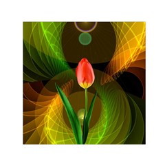 Tulip Flower Background Nebulous Small Satin Scarf (square) by Nexatart