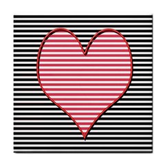 Heart Stripes Symbol Striped Tile Coasters by Nexatart