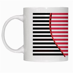 Heart Stripes Symbol Striped White Mugs by Nexatart