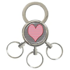 Heart Stripes Symbol Striped 3-ring Key Chains by Nexatart