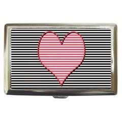 Heart Stripes Symbol Striped Cigarette Money Cases by Nexatart