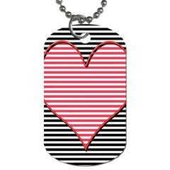 Heart Stripes Symbol Striped Dog Tag (two Sides) by Nexatart