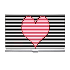 Heart Stripes Symbol Striped Business Card Holders by Nexatart