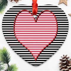 Heart Stripes Symbol Striped Heart Ornament (two Sides) by Nexatart