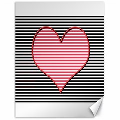 Heart Stripes Symbol Striped Canvas 18  X 24   by Nexatart