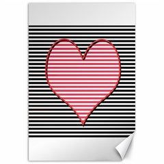 Heart Stripes Symbol Striped Canvas 20  X 30   by Nexatart