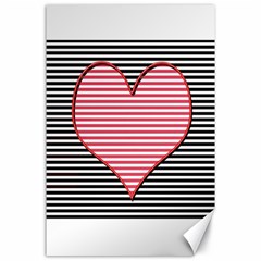 Heart Stripes Symbol Striped Canvas 24  X 36  by Nexatart