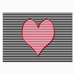 Heart Stripes Symbol Striped Large Glasses Cloth (2-side) by Nexatart