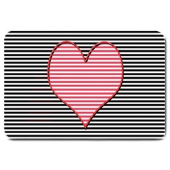 Heart Stripes Symbol Striped Large Doormat  by Nexatart