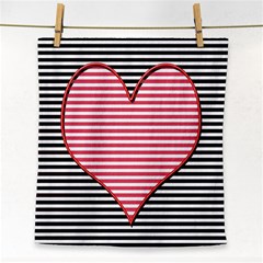 Heart Stripes Symbol Striped Face Towel by Nexatart