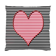 Heart Stripes Symbol Striped Standard Cushion Case (two Sides) by Nexatart