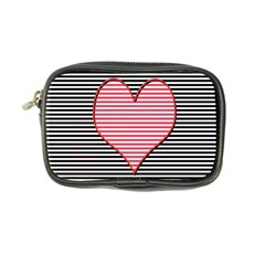 Heart Stripes Symbol Striped Coin Purse by Nexatart