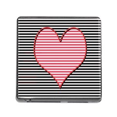 Heart Stripes Symbol Striped Memory Card Reader (square) by Nexatart