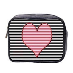 Heart Stripes Symbol Striped Mini Toiletries Bag 2-side by Nexatart