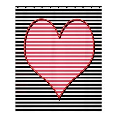 Heart Stripes Symbol Striped Shower Curtain 60  X 72  (medium)  by Nexatart