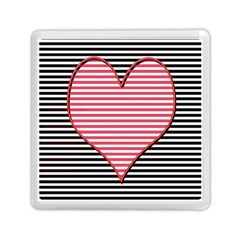 Heart Stripes Symbol Striped Memory Card Reader (square)  by Nexatart