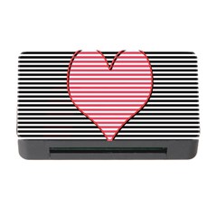 Heart Stripes Symbol Striped Memory Card Reader With Cf by Nexatart