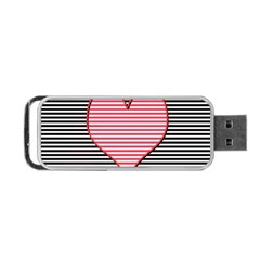 Heart Stripes Symbol Striped Portable Usb Flash (two Sides) by Nexatart