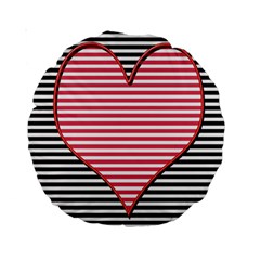 Heart Stripes Symbol Striped Standard 15  Premium Round Cushions by Nexatart