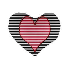 Heart Stripes Symbol Striped Standard 16  Premium Heart Shape Cushions by Nexatart