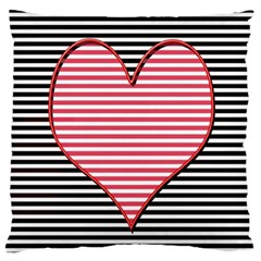 Heart Stripes Symbol Striped Standard Flano Cushion Case (one Side) by Nexatart