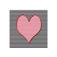 Heart Stripes Symbol Striped Satin Bandana Scarf by Nexatart