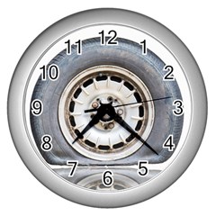 Flat Tire Vehicle Wear Street Wall Clocks (silver)  by Nexatart