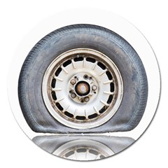 Flat Tire Vehicle Wear Street Magnet 5  (round) by Nexatart