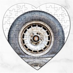 Flat Tire Vehicle Wear Street Jigsaw Puzzle (Heart)