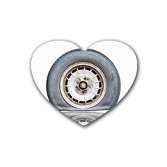 Flat Tire Vehicle Wear Street Rubber Coaster (Heart) 