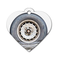 Flat Tire Vehicle Wear Street Dog Tag Heart (One Side)