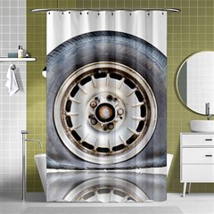 Flat Tire Vehicle Wear Street Shower Curtain 48  X 72  (small)  by Nexatart